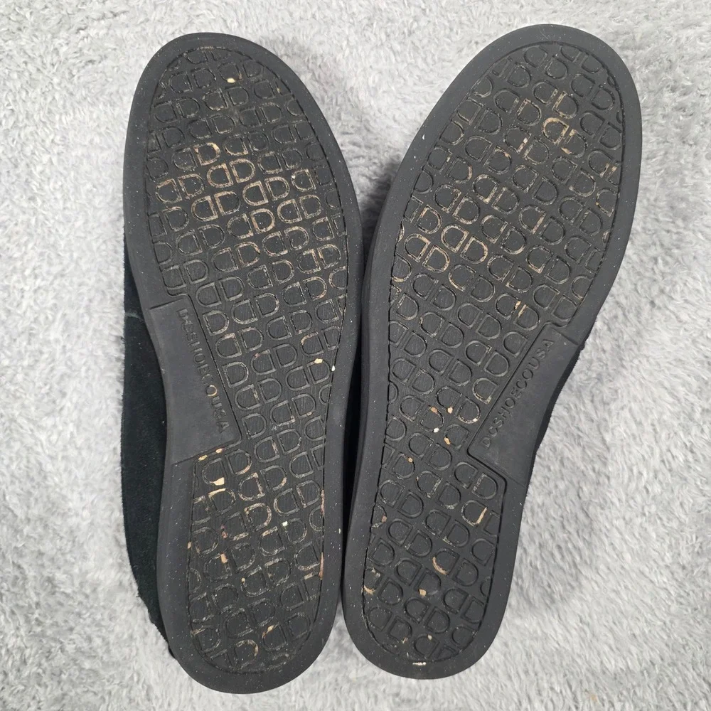 DC Shoes Villain Mens 12 Black Suede Slip On Loafer Monogram Skateboard Shoe